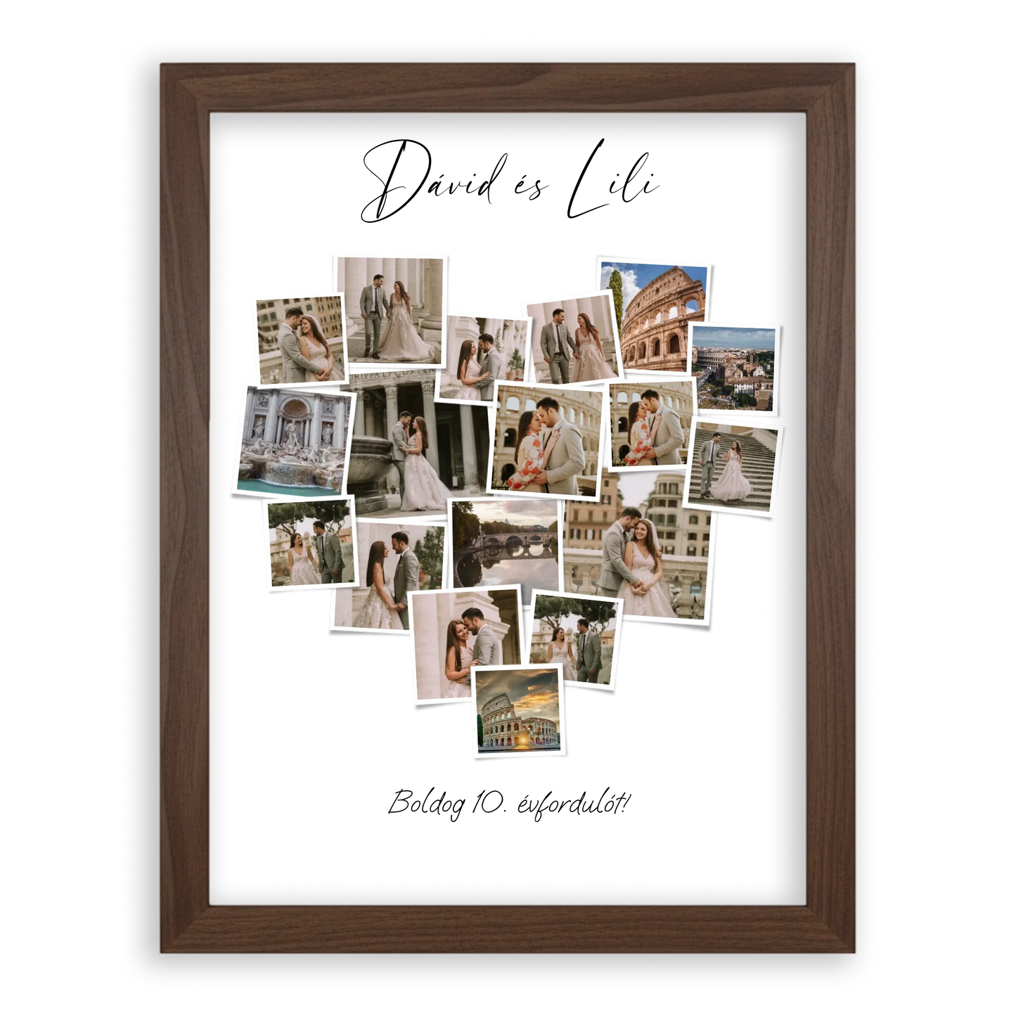 Szív Fotókollázs - Polaroid Képek - 18 Képpelm