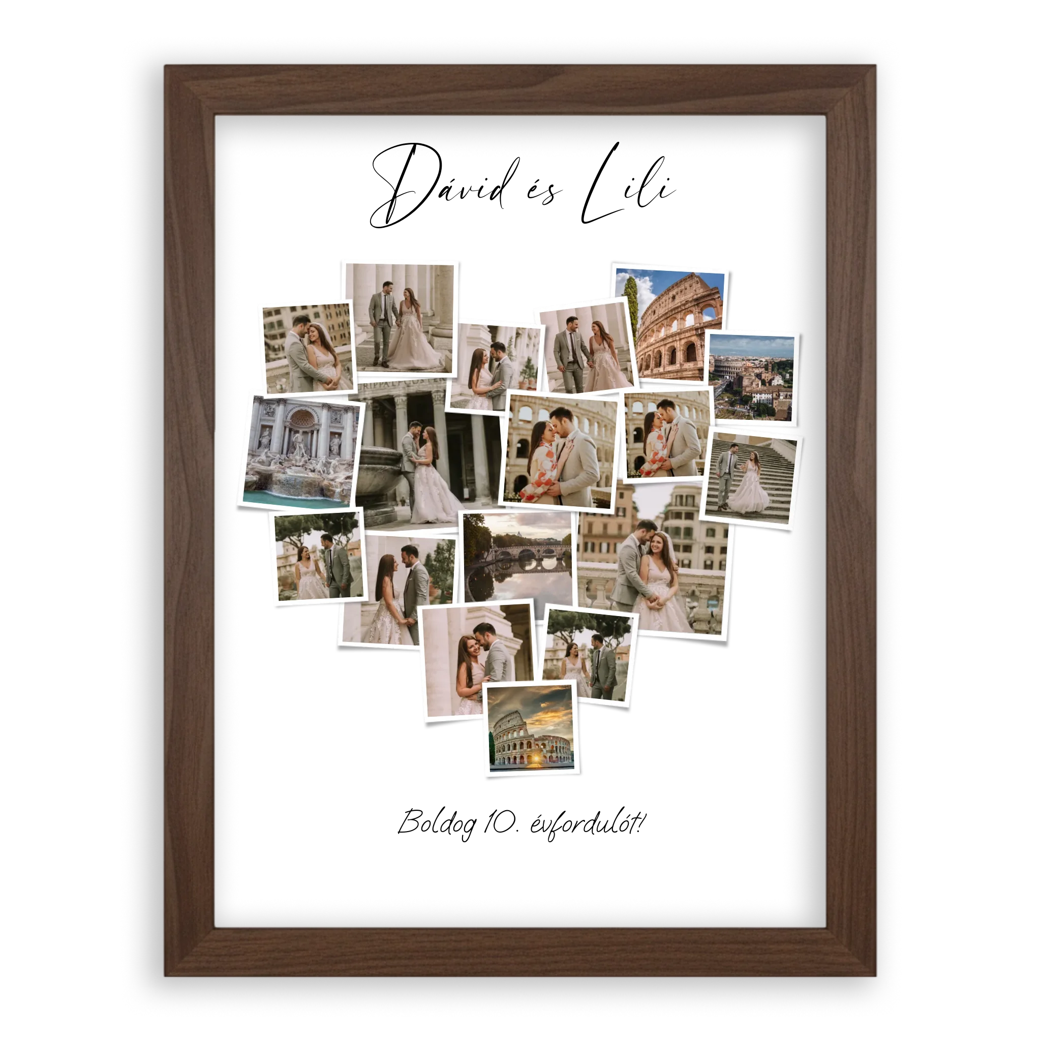 Szív Fotókollázs - Polaroid Képek - 18 Képpelm