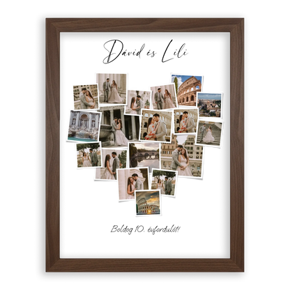 Szív Fotókollázs - Polaroid Képek - 18 Képpelm
