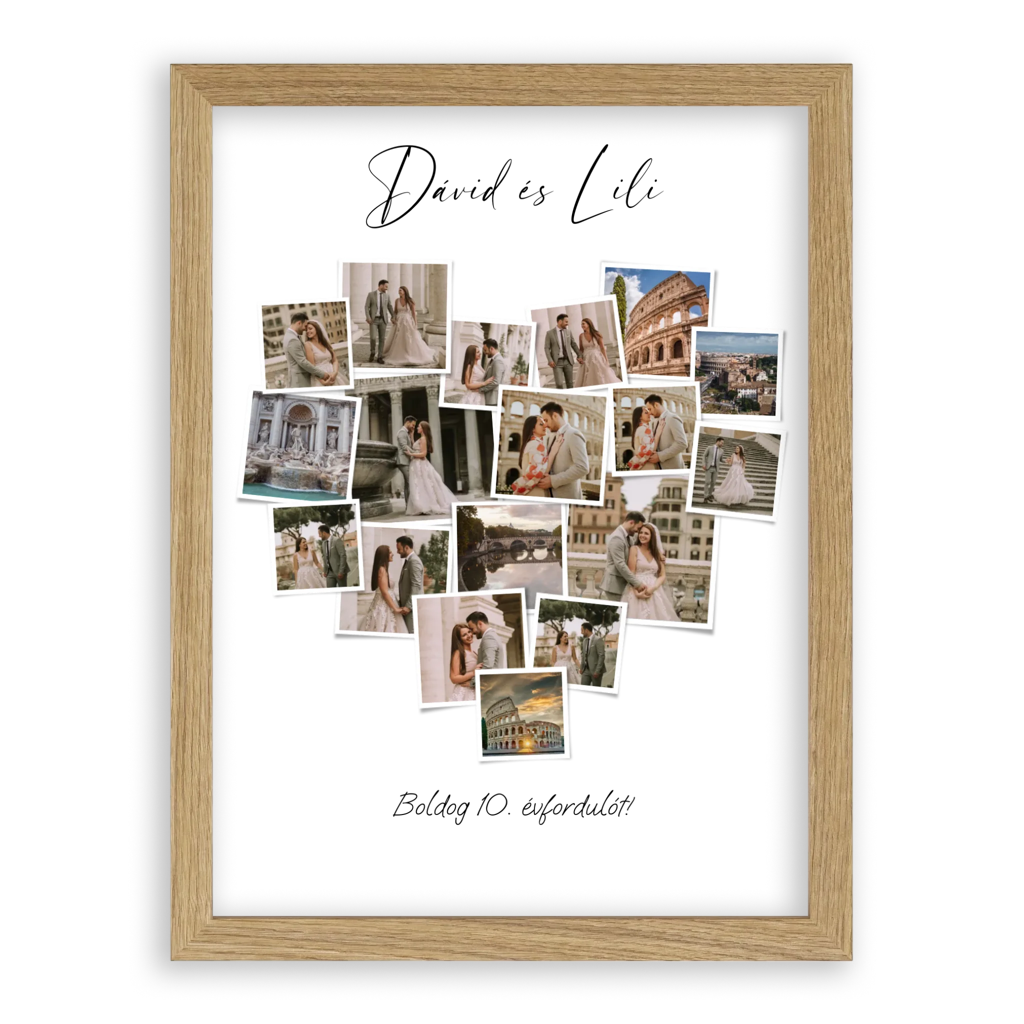 Szív Fotókollázs - Polaroid Képek - 18 Képpel