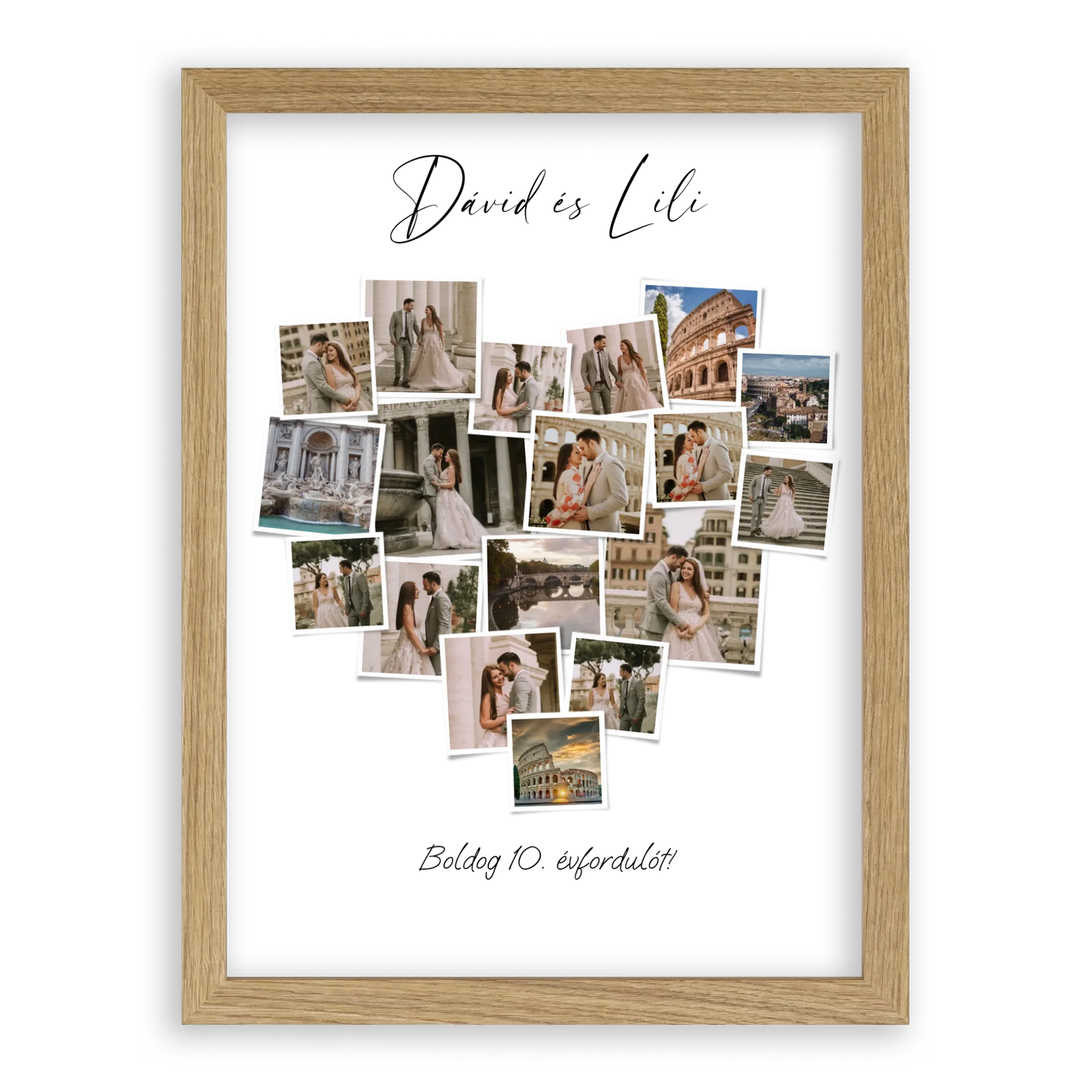 Szív Fotókollázs - Polaroid Képek - 18 Képpel