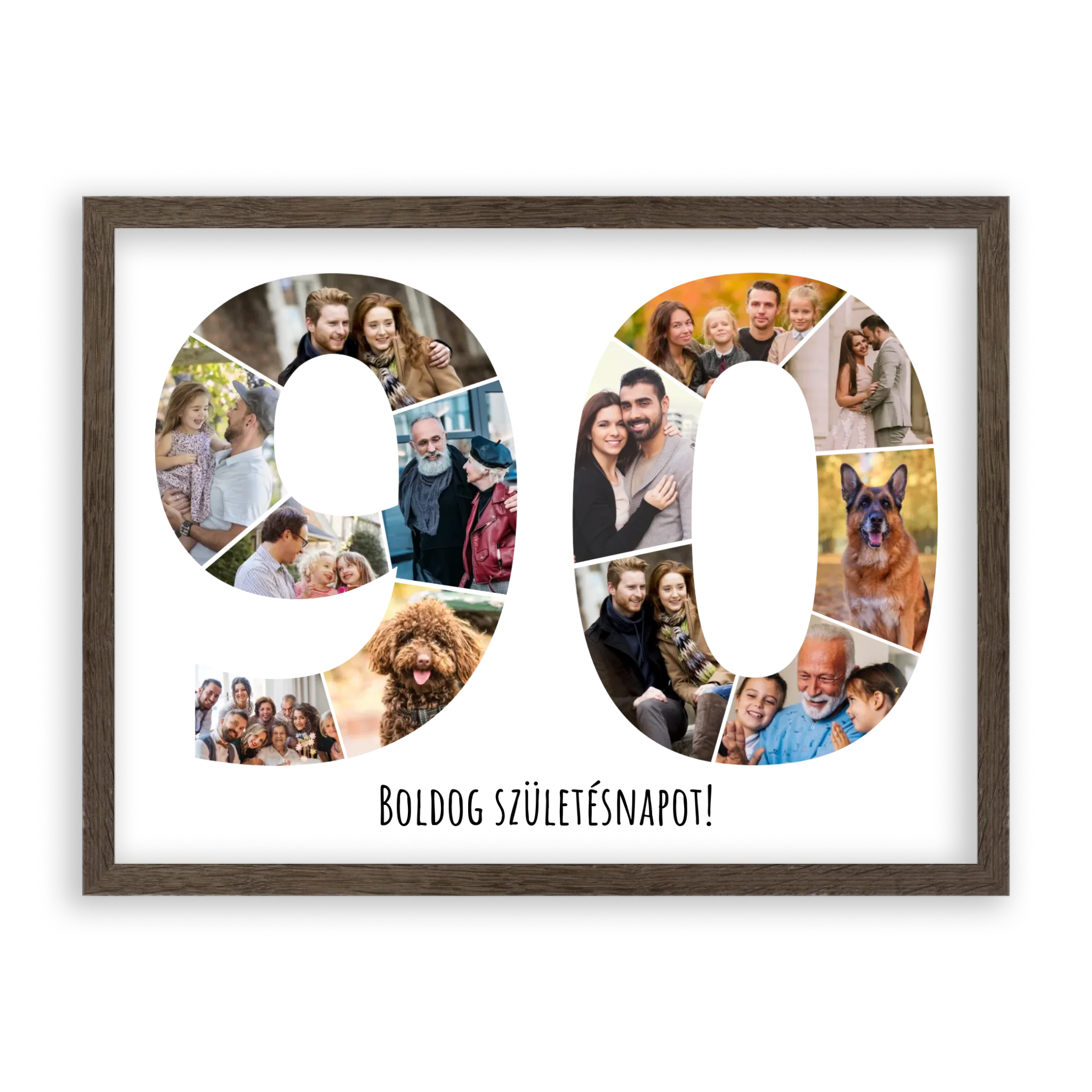 Egyedi Születésnapi Fotókollázs (90-99 évig) - Falikép