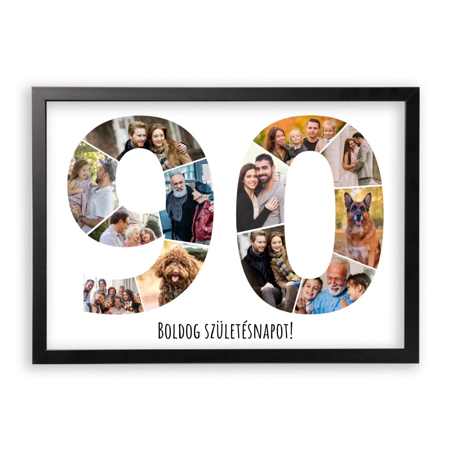 Egyedi Születésnapi Fotókollázs (90-99 évig) - Falikép