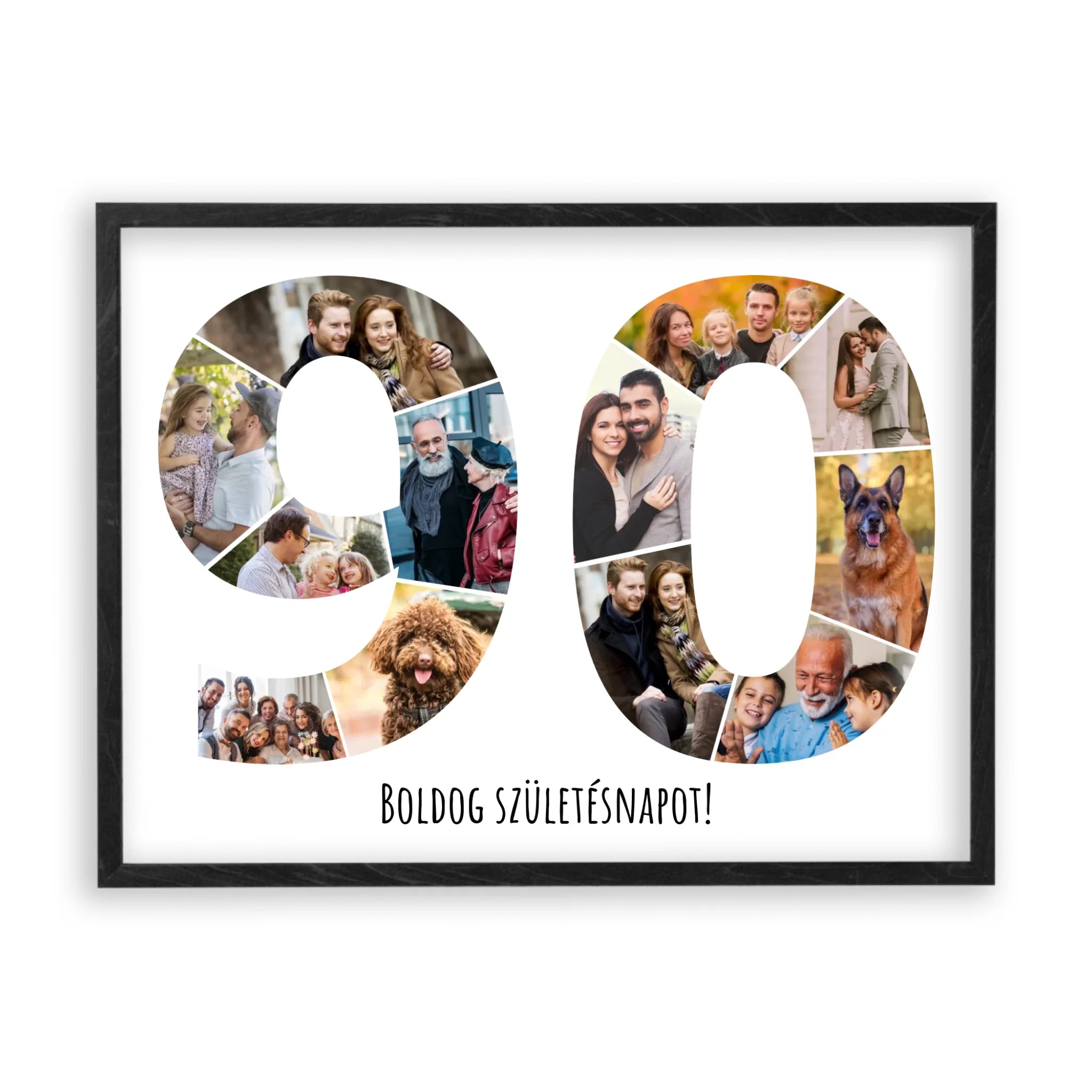 Egyedi Születésnapi Fotókollázs (90-99 évig) - Falikép