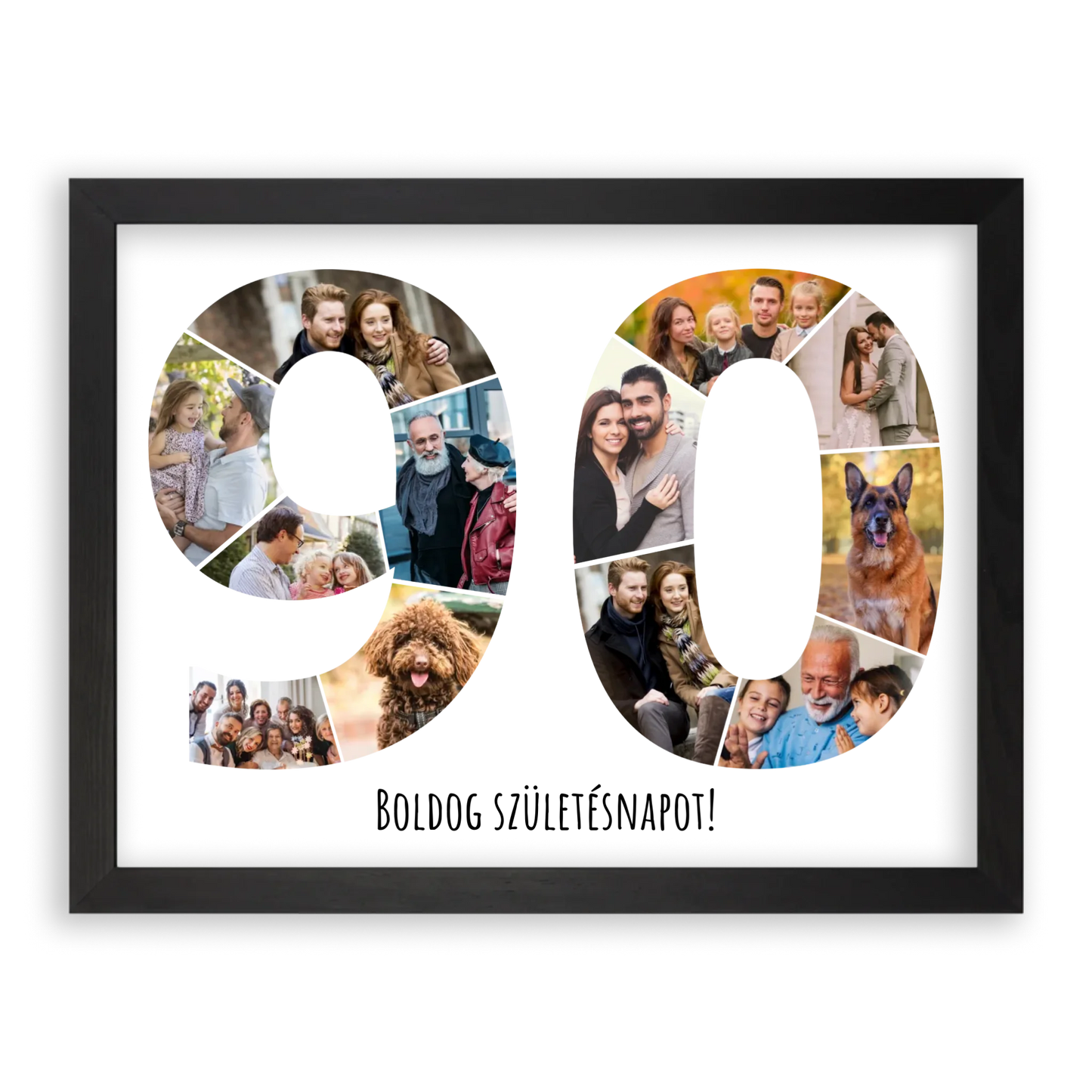 Egyedi Születésnapi Fotókollázs (90-99 évig) - Falikép