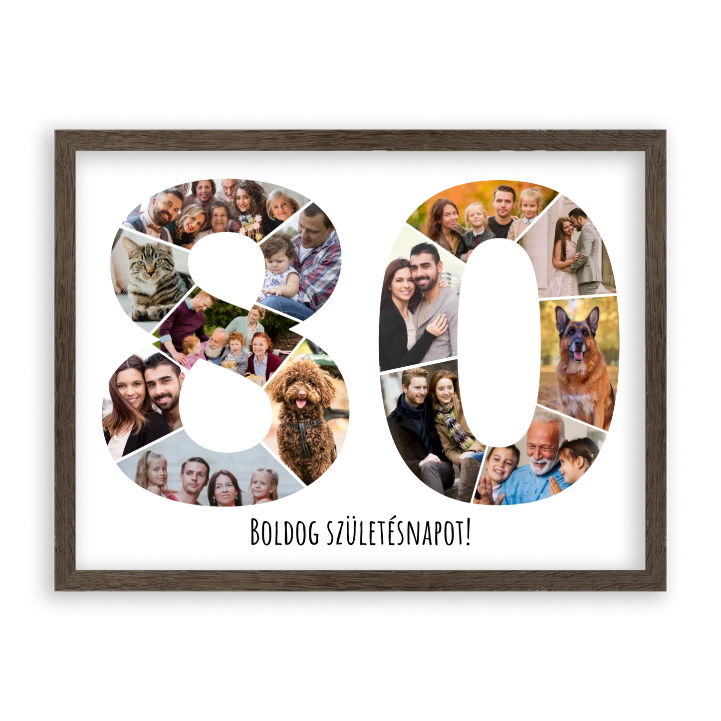 Egyedi Születésnapi Fotókollázs (80-89 évig) - Falikép