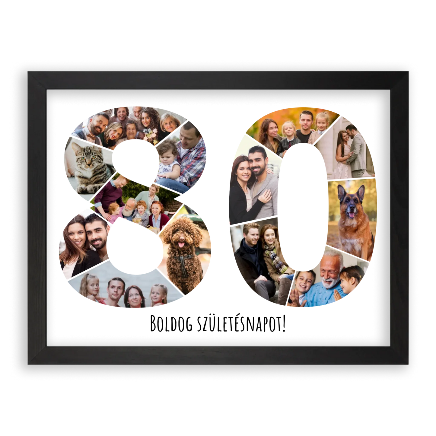 Egyedi Születésnapi Fotókollázs (80-89 évig) - Falikép