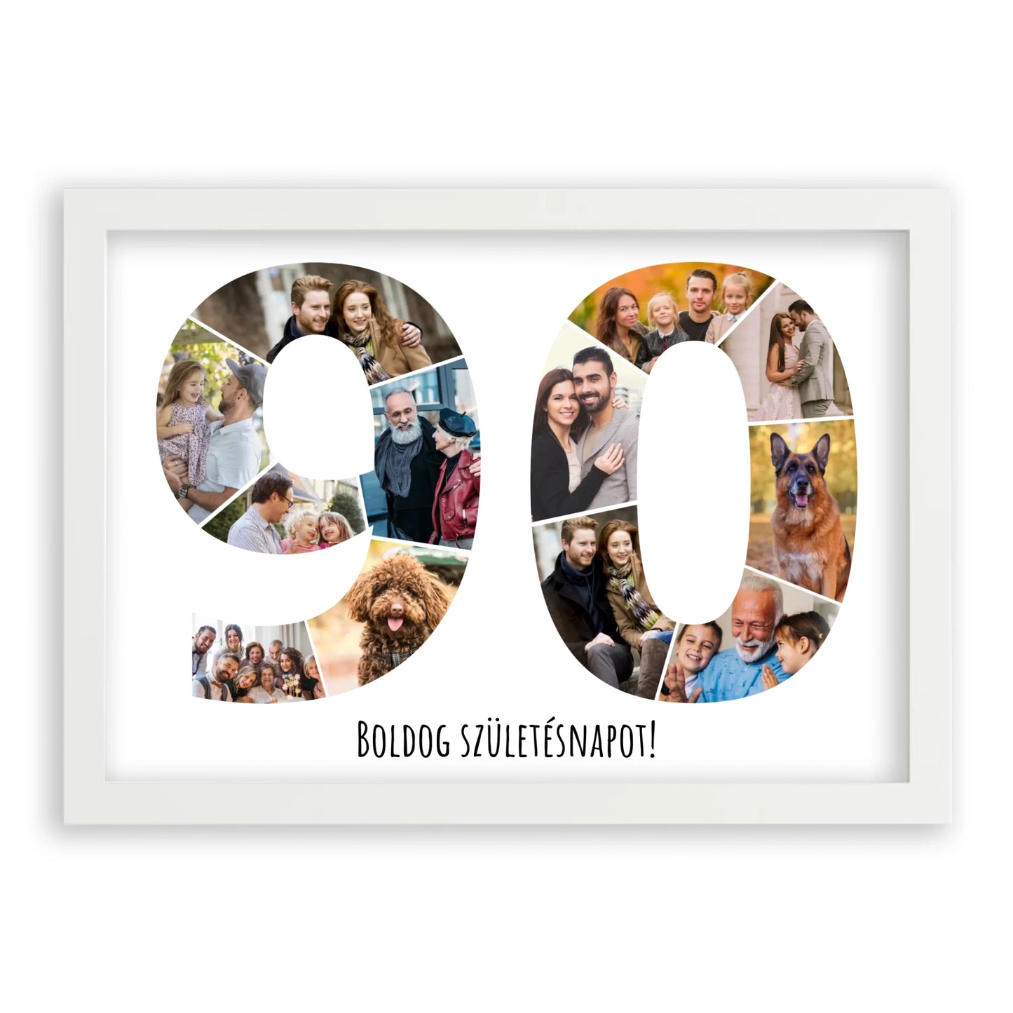 Egyedi Születésnapi Fotókollázs (90-99 évig) - Falikép
