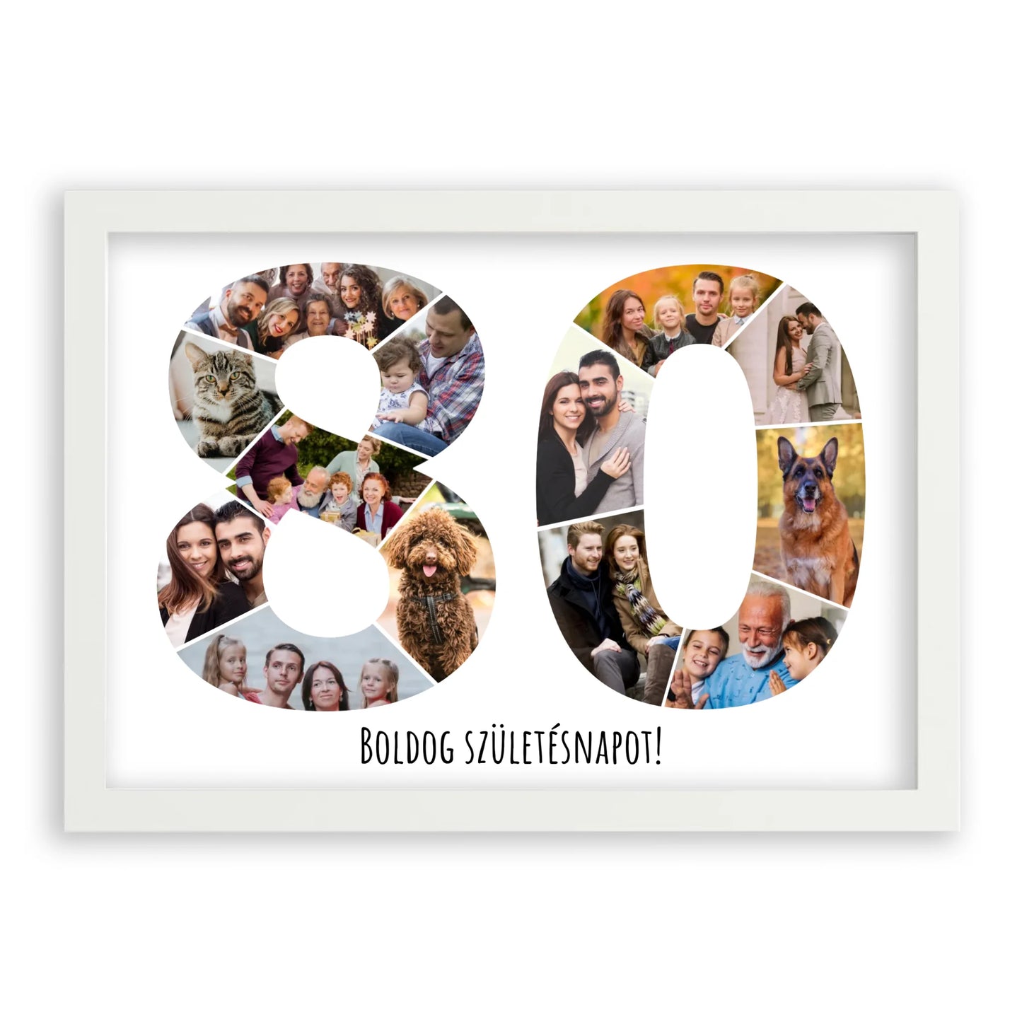 Egyedi Születésnapi Fotókollázs (80-89 évig) - Falikép