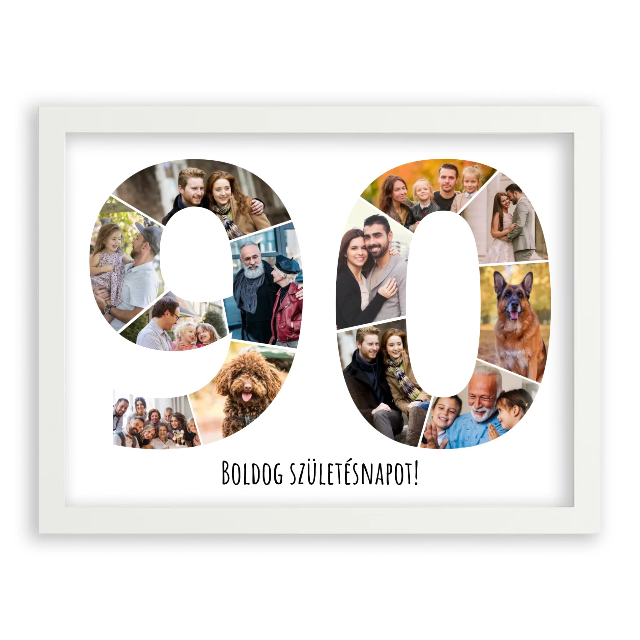 Egyedi Születésnapi Fotókollázs (90-99 évig) - Falikép
