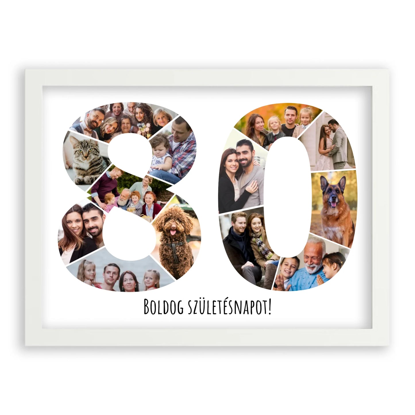 Egyedi Születésnapi Fotókollázs (80-89 évig) - Falikép