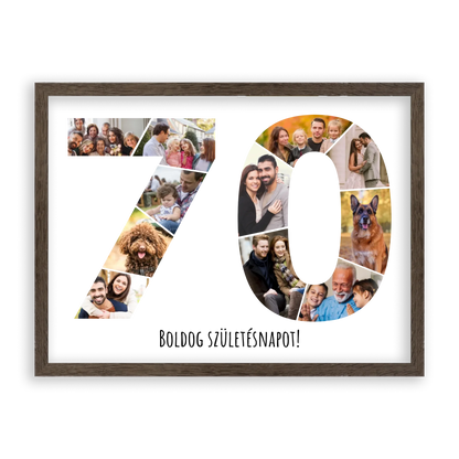 Egyedi Születésnapi Fotókollázs (70-79 évig) - Falikép