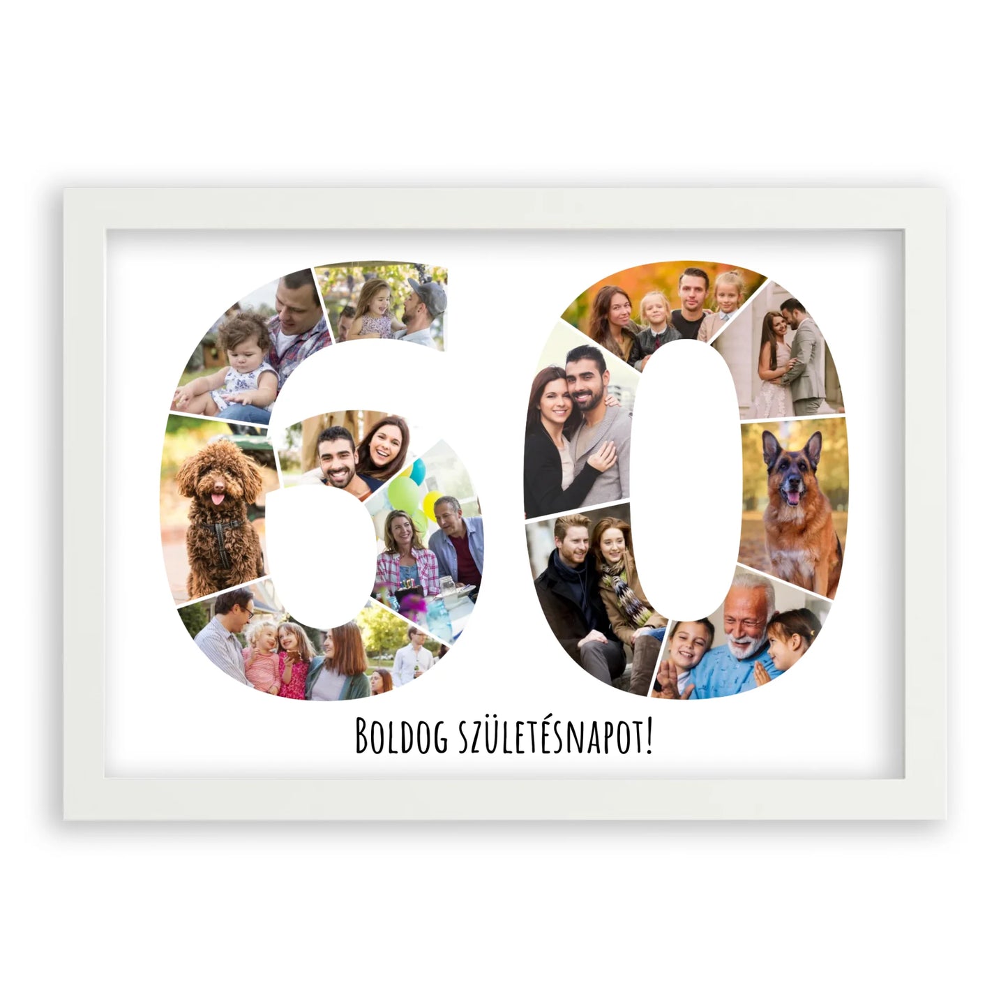 Egyedi Születésnapi Fotókollázs (60-69 évig) - Falikép