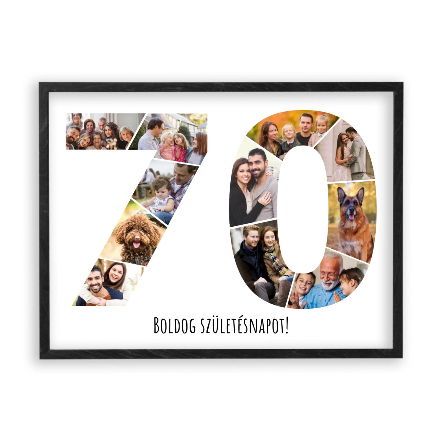 Egyedi Születésnapi Fotókollázs (70-79 évig) - Falikép