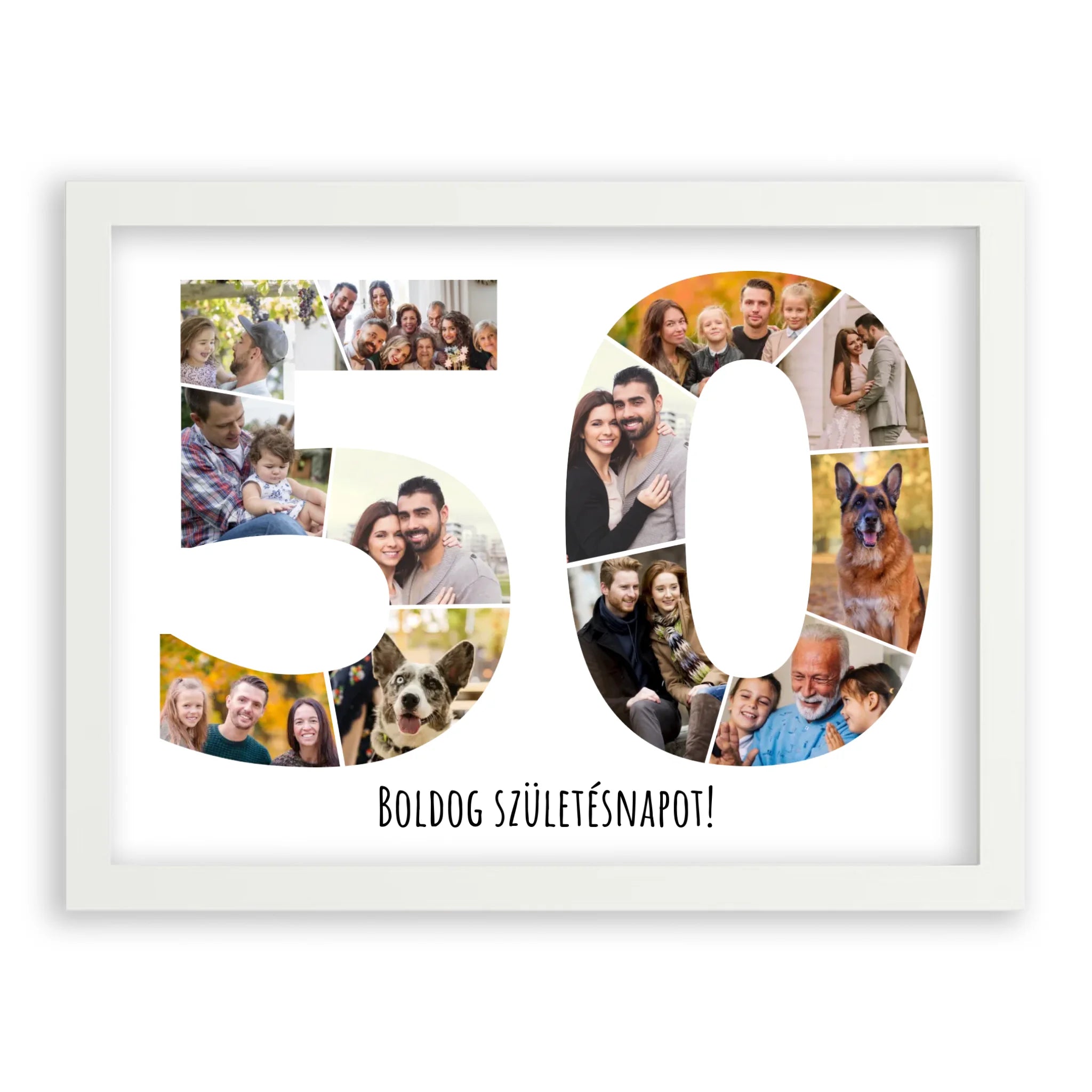 Egyedi Születésnapi Fotókollázs (50-59 évig) - Falikép