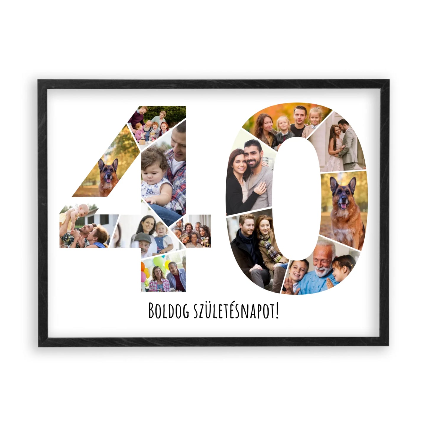 Egyedi Születésnapi Fotókollázs (40-49 évig) - Falikép