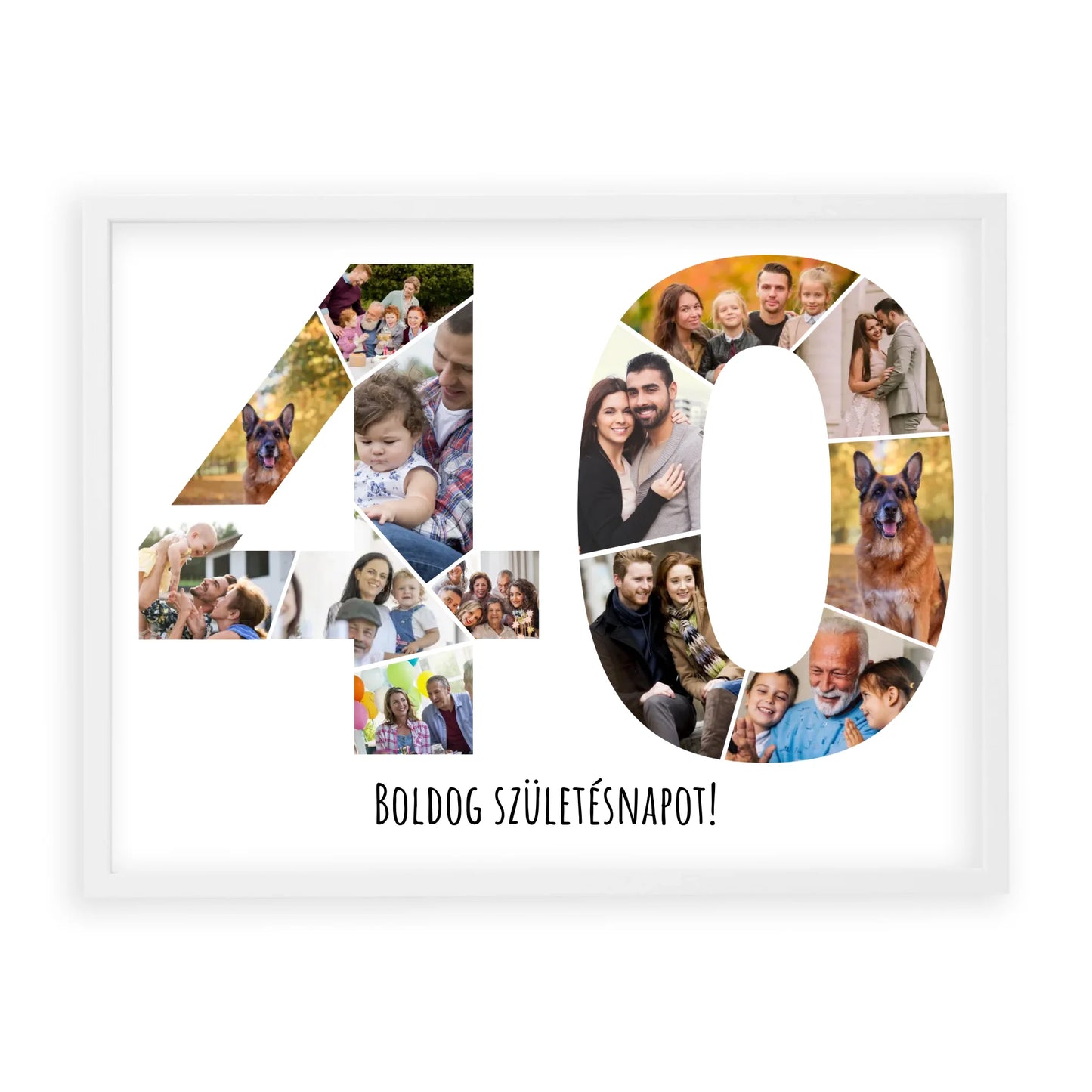 Egyedi Születésnapi Fotókollázs (40-49 évig) - Falikép