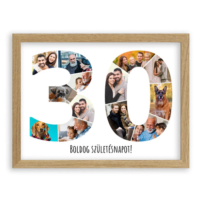 Egyedi Születésnapi Fotókollázs (30-39 évig) - Falikép