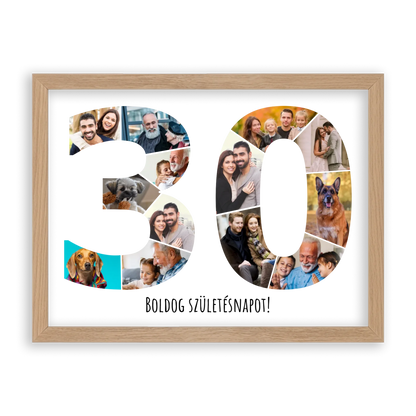 Egyedi Születésnapi Fotókollázs (30-39 évig) - Falikép