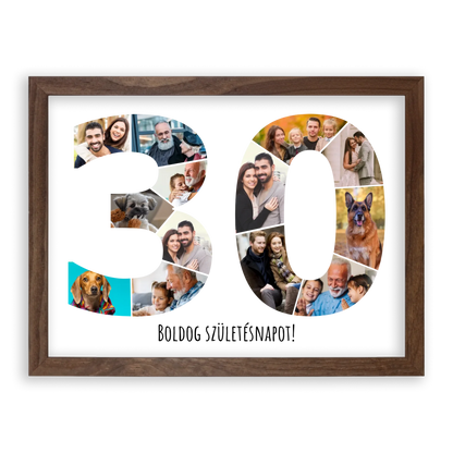 Egyedi Születésnapi Fotókollázs (30-39 évig) - Falikép
