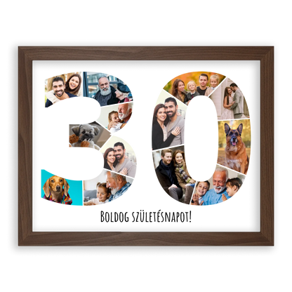 Egyedi Születésnapi Fotókollázs (30-39 évig) - Falikép