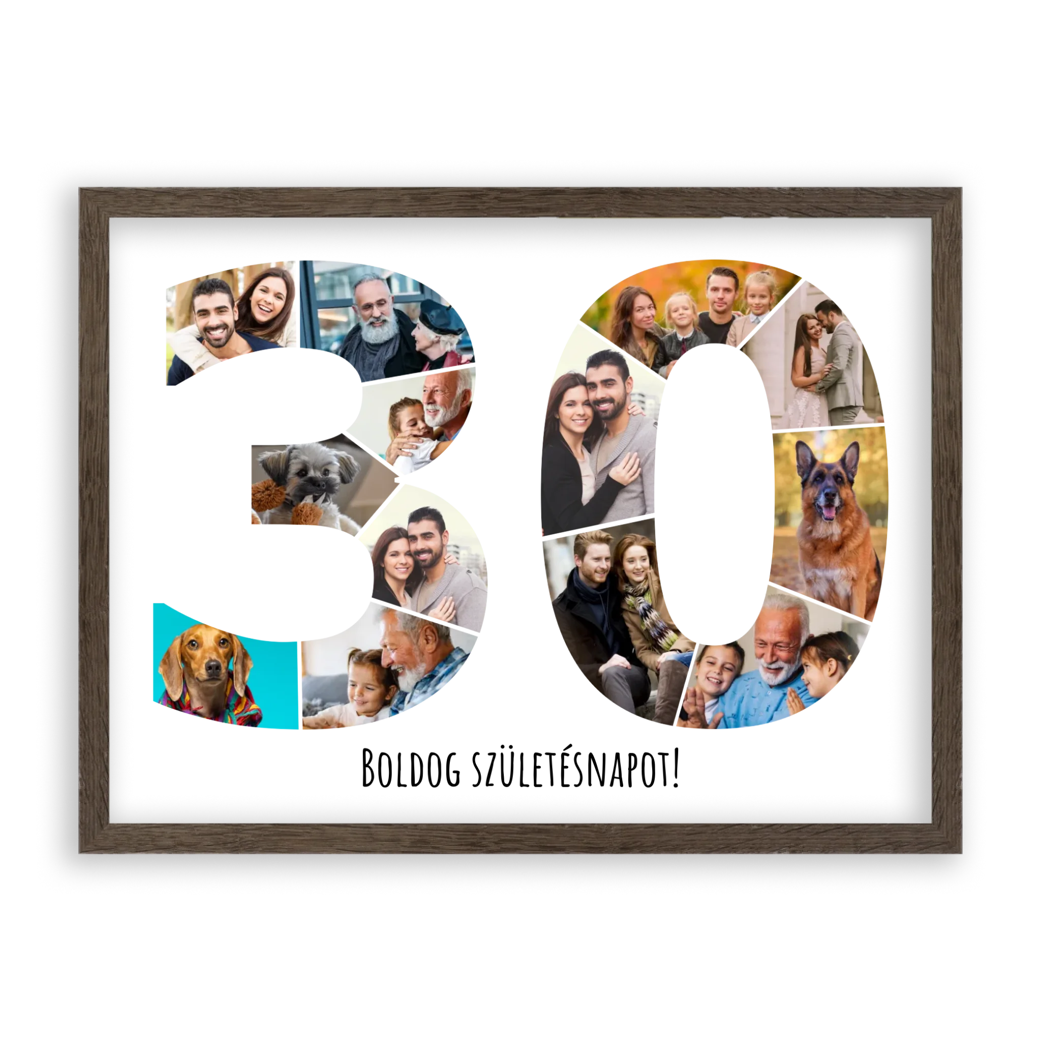 Egyedi Születésnapi Fotókollázs (30-39 évig) - Falikép