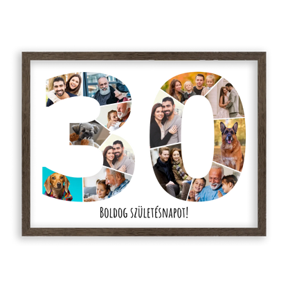 Egyedi Születésnapi Fotókollázs (30-39 évig) - Falikép