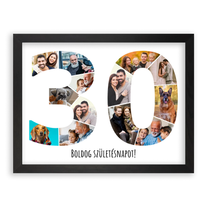 Egyedi Születésnapi Fotókollázs (30-39 évig) - Falikép