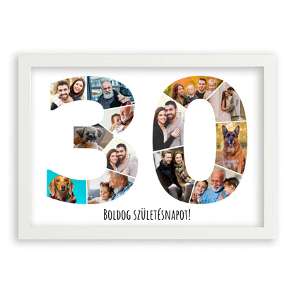 Egyedi Születésnapi Fotókollázs (30-39 évig) - Falikép