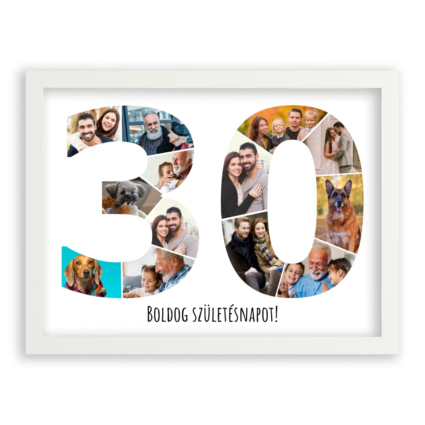 Egyedi Születésnapi Fotókollázs (30-39 évig) - Falikép