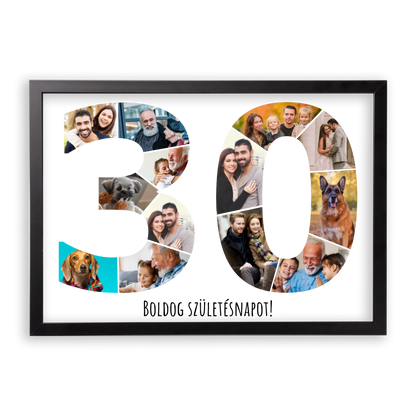 Egyedi Születésnapi Fotókollázs (30-39 évig) - Falikép