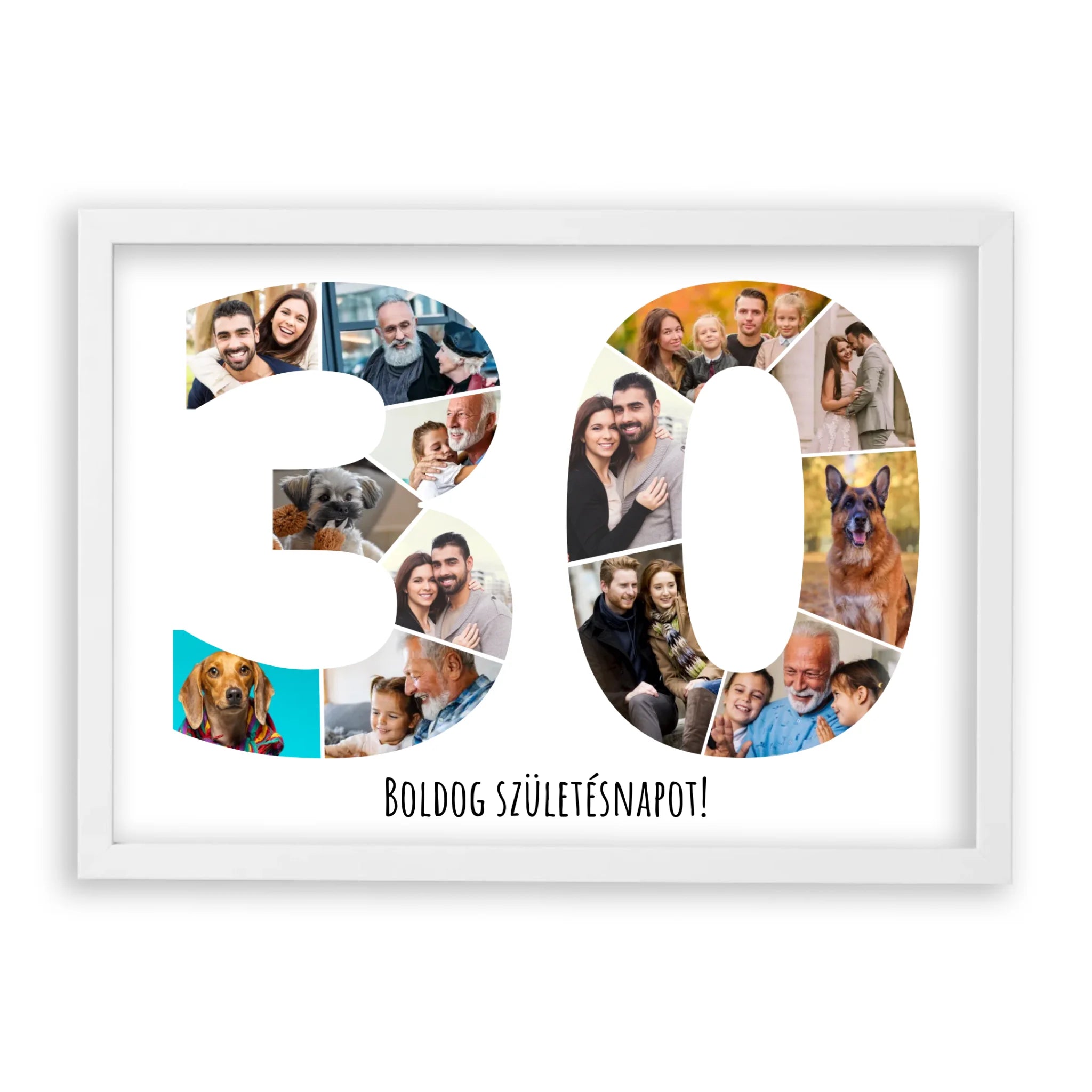 Egyedi Születésnapi Fotókollázs (30-39 évig) - Falikép