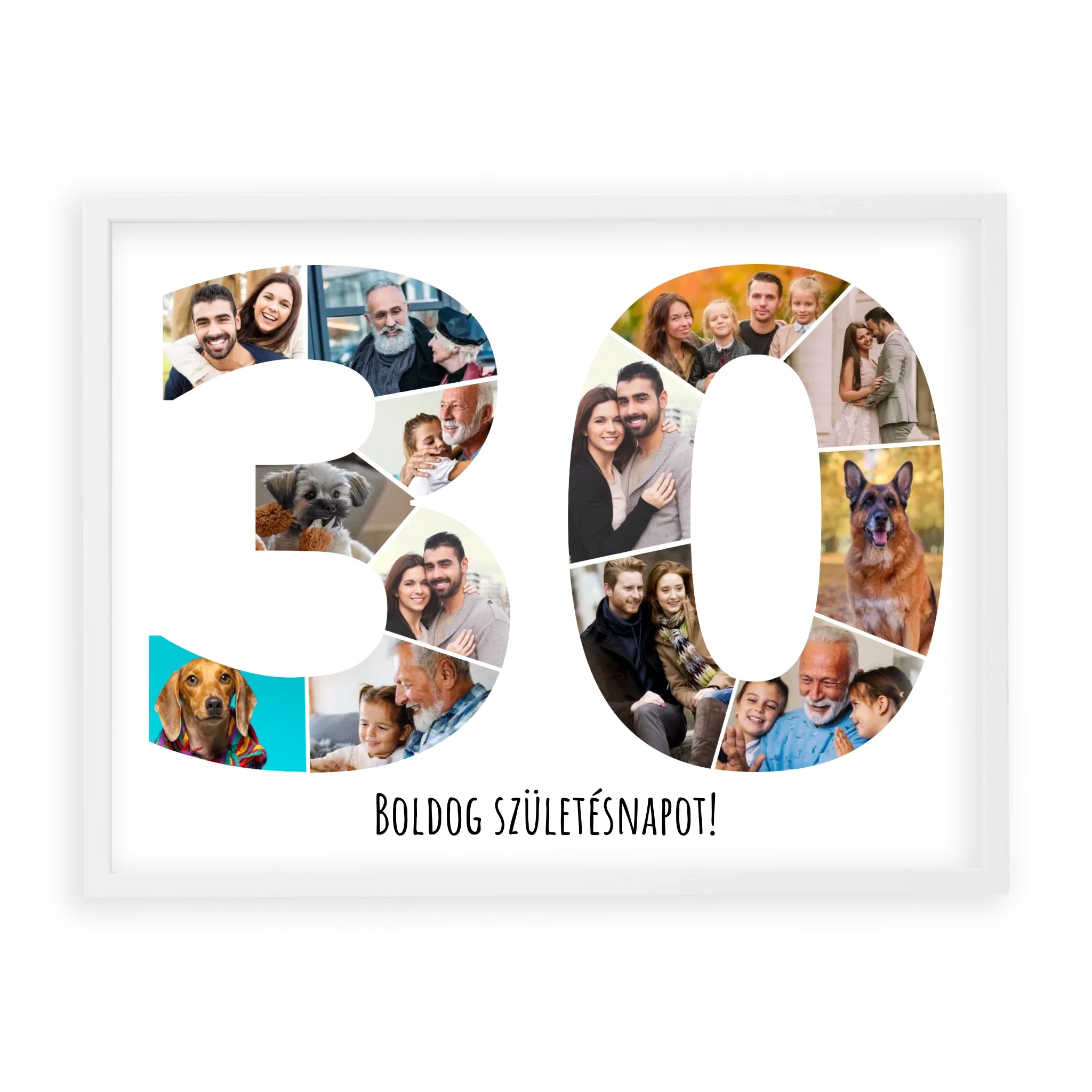 Egyedi Születésnapi Fotókollázs (30-39 évig) - Falikép