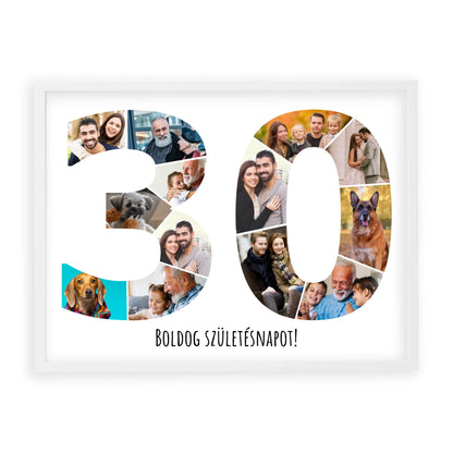 Egyedi Születésnapi Fotókollázs (30-39 évig) - Falikép