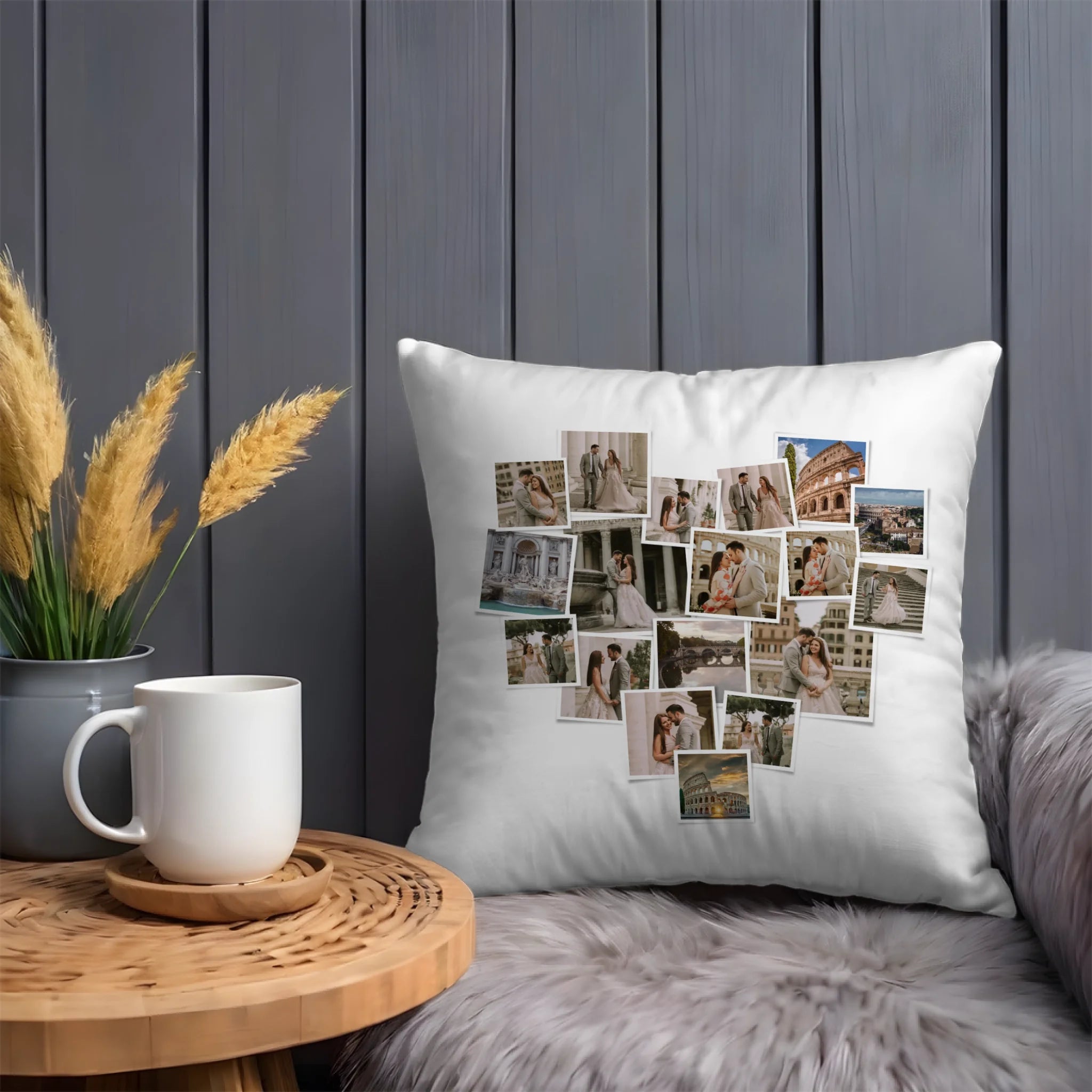 Egyedi Fényképes Fotókollázs Párna - 18 Képpel