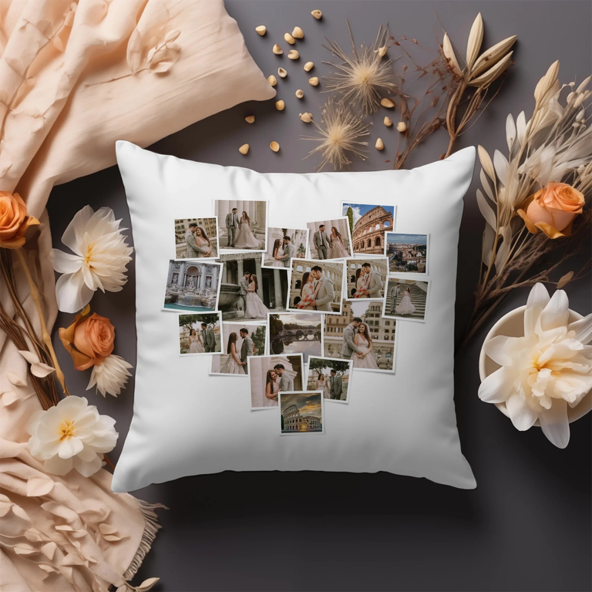 Egyedi Fényképes Fotókollázs Párna - 18 Képpel