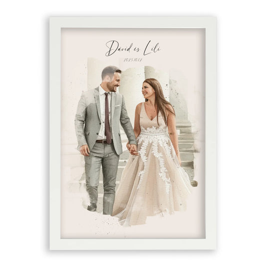 Egyedi Születésnapi/Évfordulós Fotókollázs (1-9 évig) - Falikép-A4-fehér-képkerettel