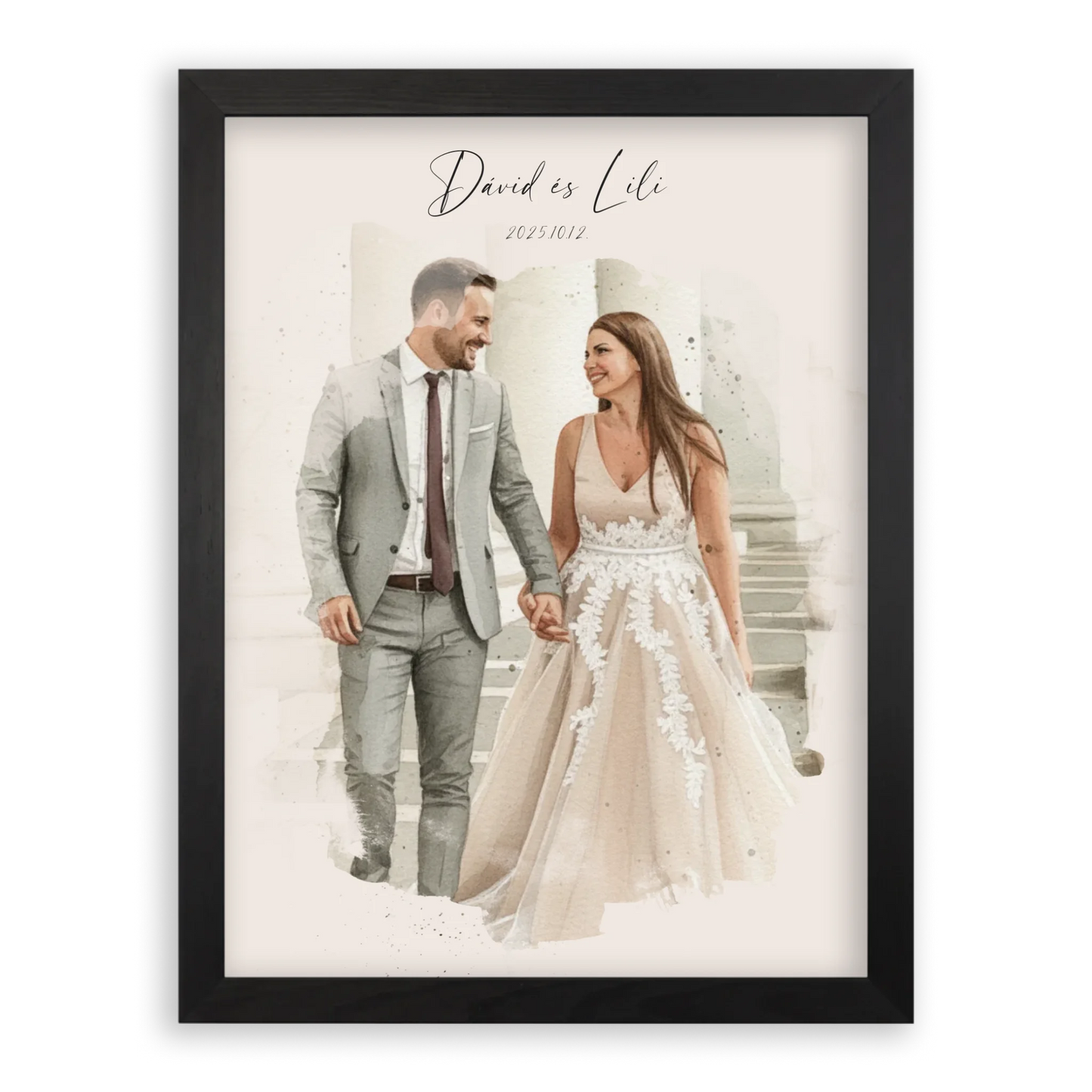 Egyedi Születésnapi/Évfordulós Fotókollázs (1-9 évig) - Falikép-fekete-képkerettel