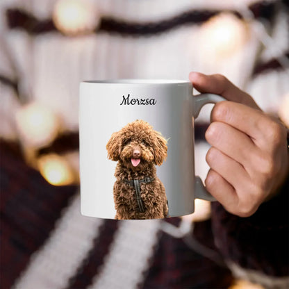 egyedi fényképes kutyás bögre fehér