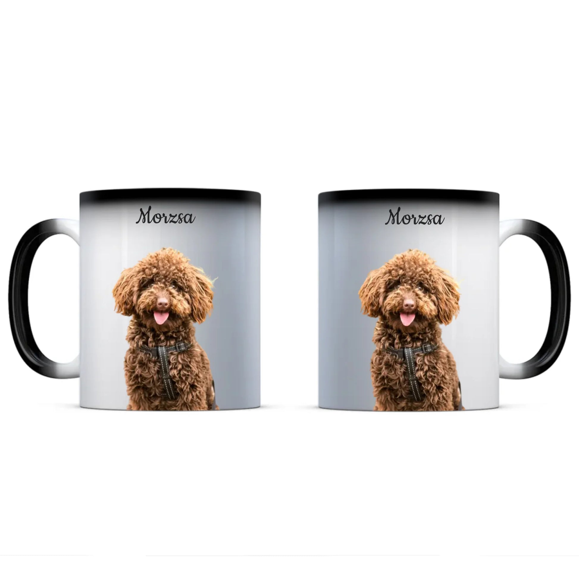 egyedi személyre szabható kutyás fényképes színváltó bögre