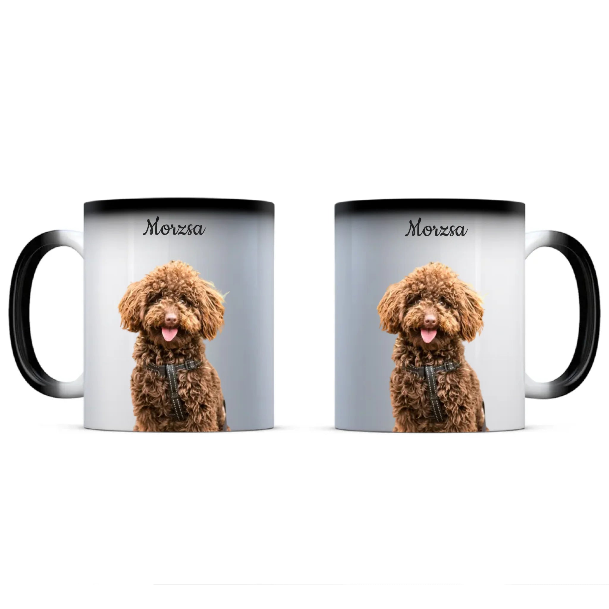 egyedi személyre szabható kutyás fényképes színváltó bögre