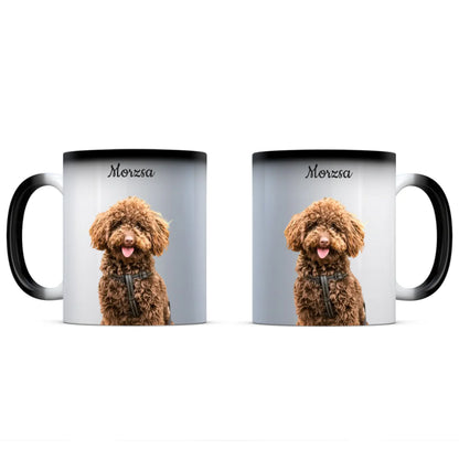 egyedi személyre szabható kutyás fényképes színváltó bögre