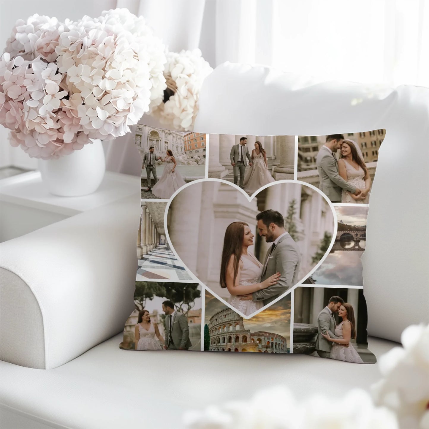 egyedi fényképes díszpárna 9 fényképpel fullprint