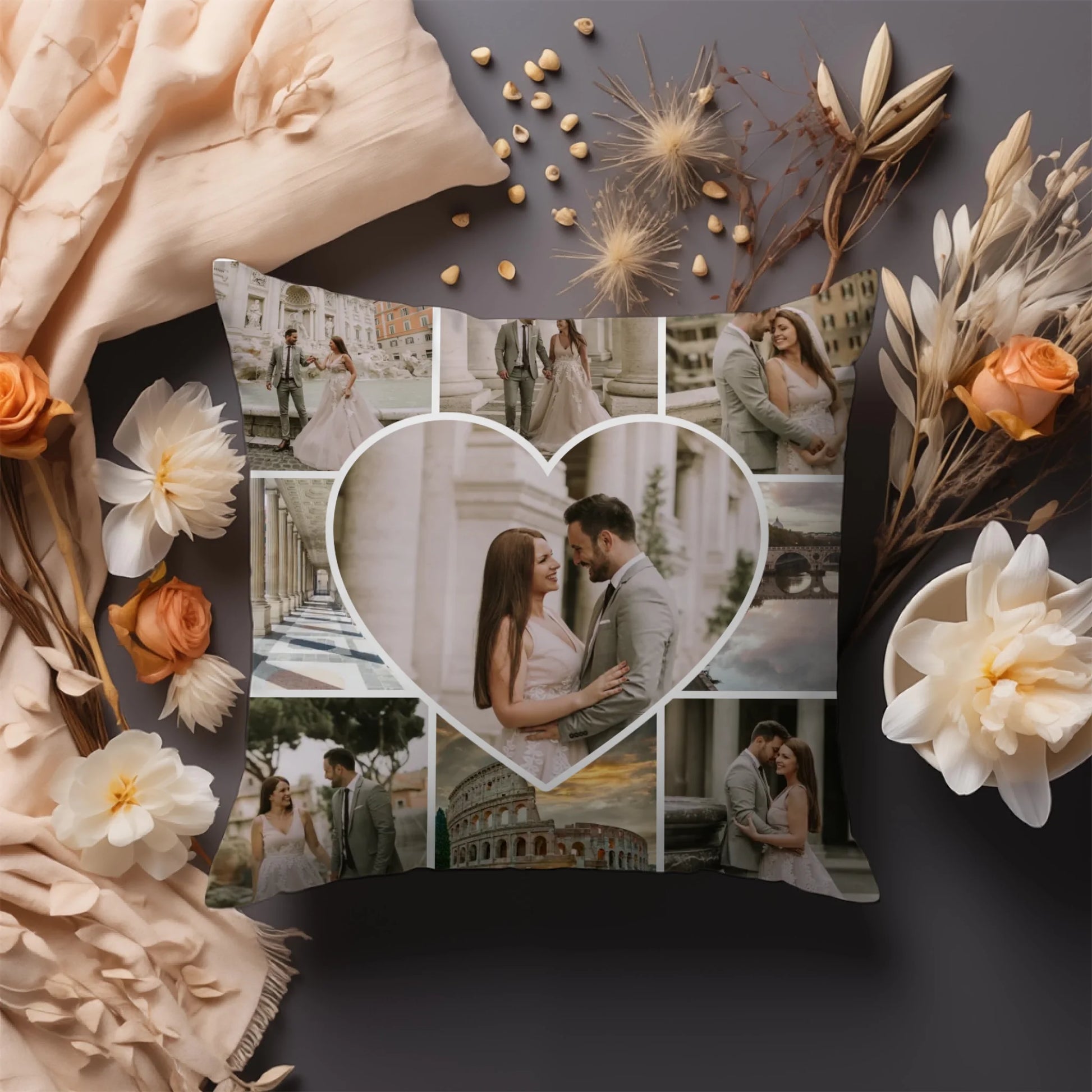 egyedi fényképes díszpárna 9 fényképpel fullprint