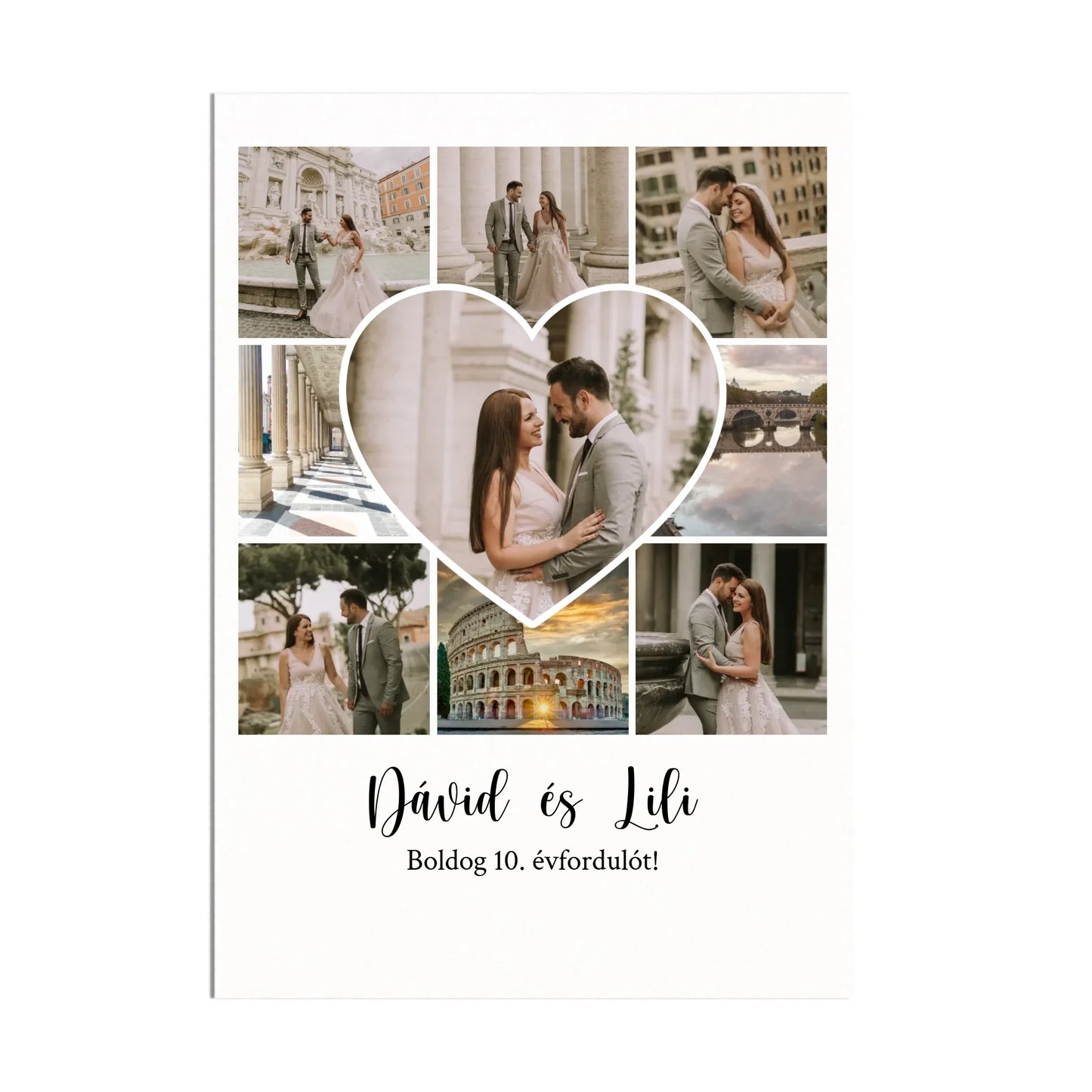 Egyedi Születésnapi/Évfordulós Fotókollázs (1-9 évig) - Falikép