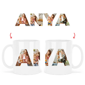egyedi bögre ANYA felirattal 4 fényképpel