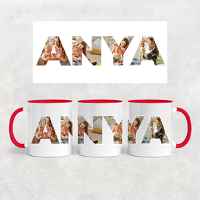 egyedi bögre ANYA felirattal 4 fényképpel