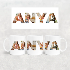 egyedi bögre ANYA felirattal 4 fényképpel