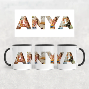 egyedi bögre ANYA felirattal 4 fényképpel