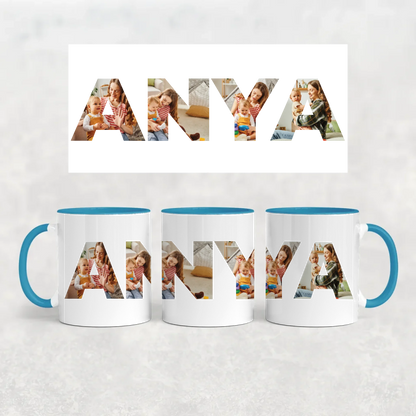 egyedi bögre ANYA felirattal 4 fényképpel